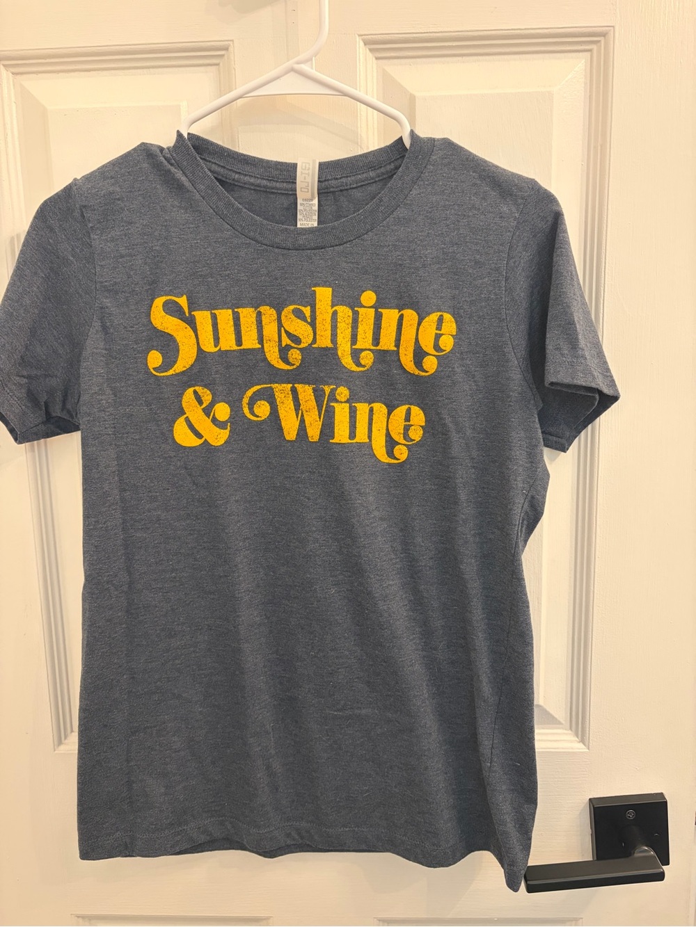 Sunshine & Wine Graphic T-Shirt - Gold on Navy Blue